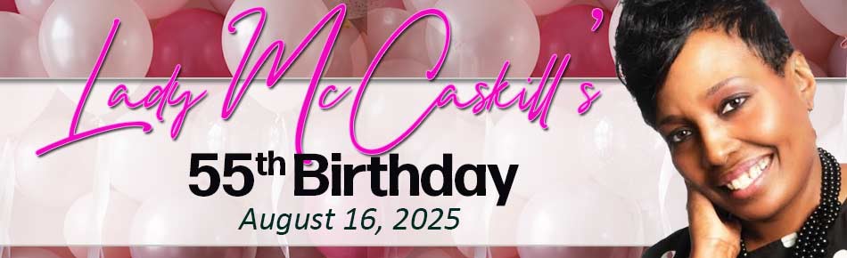 happy birthday banner with a picture of lady mccaskill